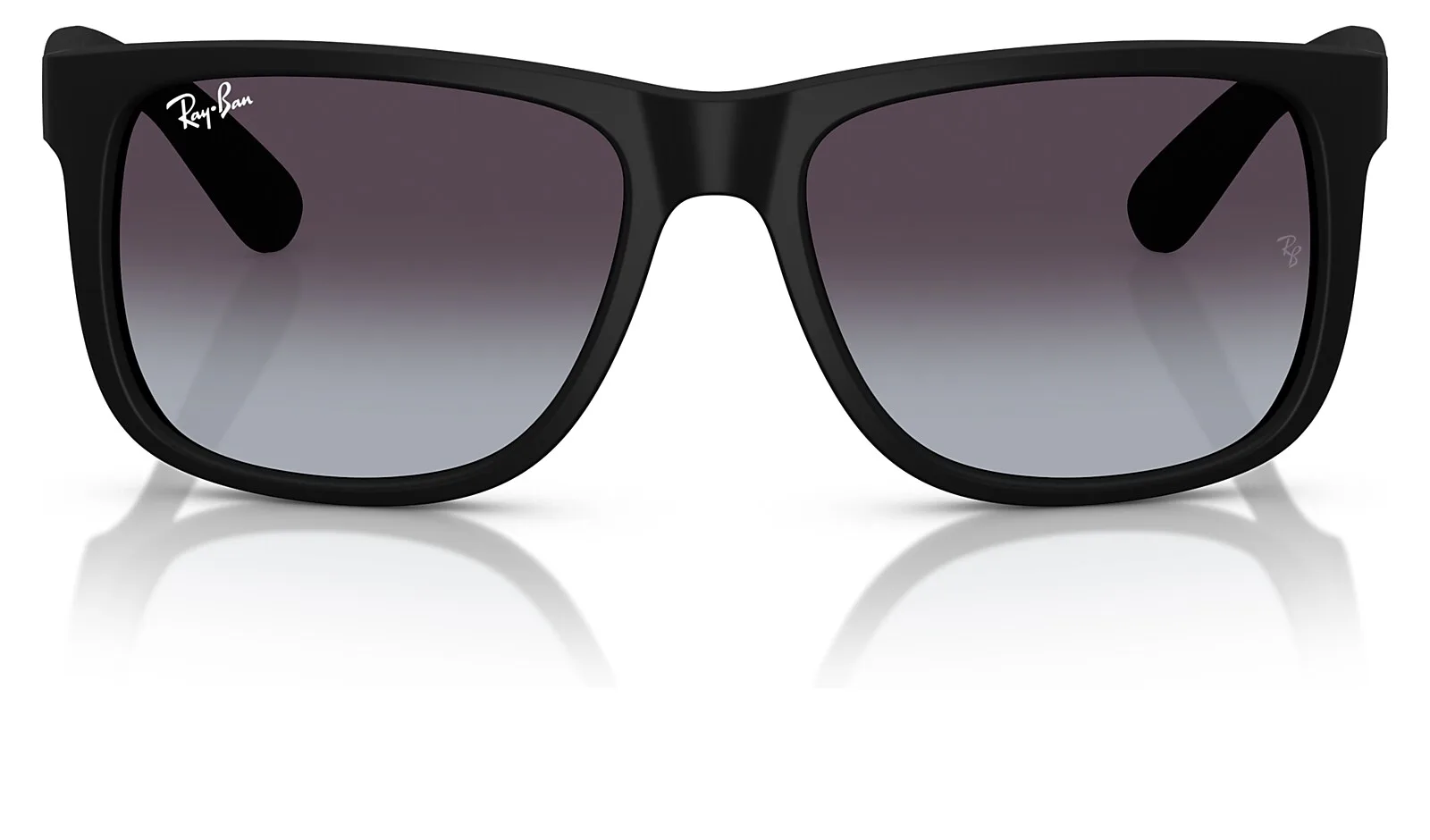 Ray-Ban Justin RB4165 negro mate con lente gris degradé, de frente