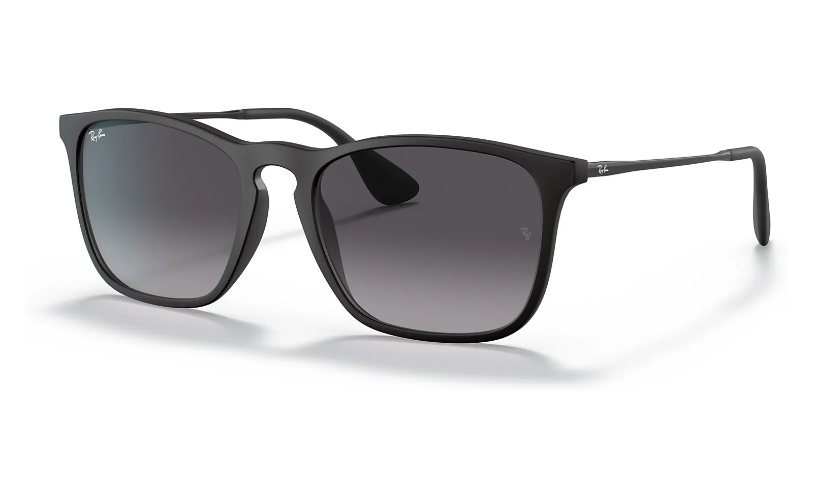 Ray-Ban Chris RB4187 negro con lente gris degradé, vista de tres cuartos