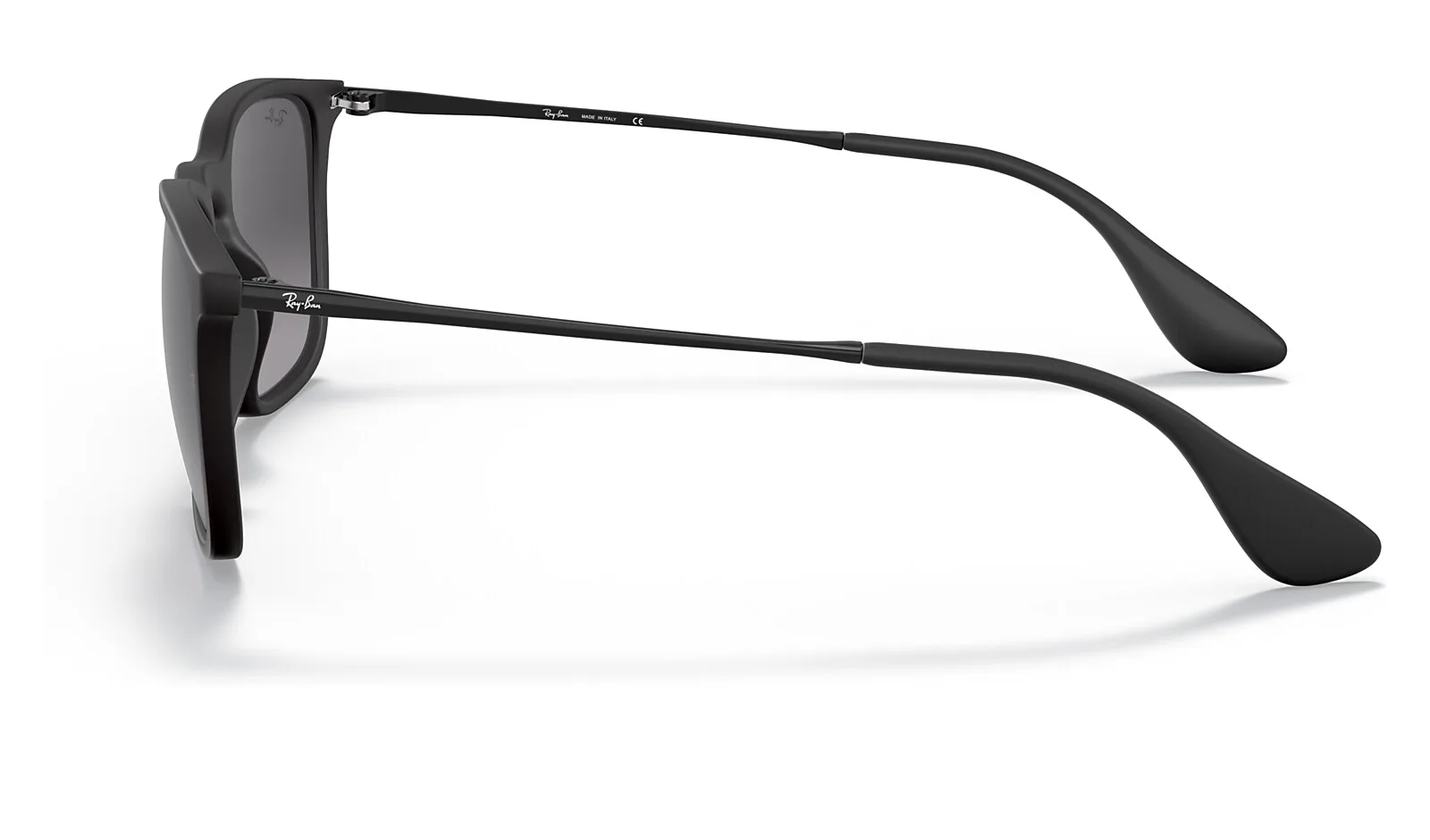 Ray-Ban Chris RB4187 negro con lente gris degradé, de costado